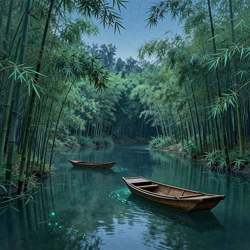 Twilight Bamboo Forest Serenity
