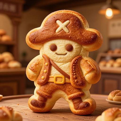 Whimsical One Piece Pirate Bread Art