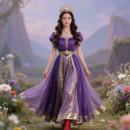 Regal Woman in Enchanted Attire