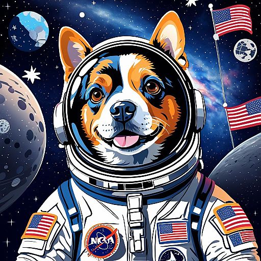Astronaut Dog Exploring Outer Space Astronaut Dog Exploring Outer Space