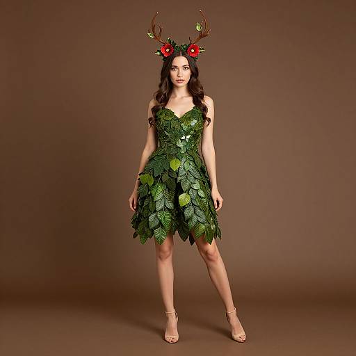 Woodland Woman in Leaf Dress