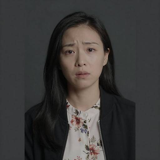 Portrait of Asian Woman in Floral Shirt