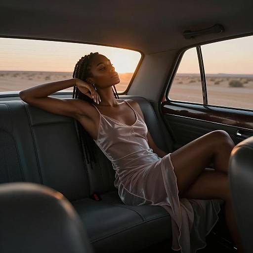 Vintage Taxi Elegance at Sunset