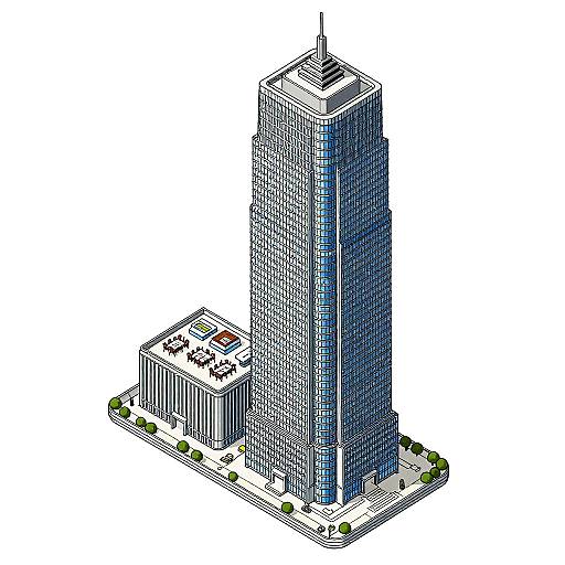 Isometric Skyscraper Floor Plan Highlights