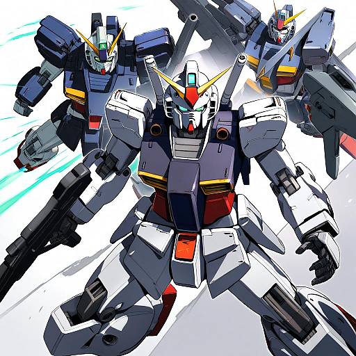 Illustration of Gundam mk ii, gundam in the style of Nagi ryou