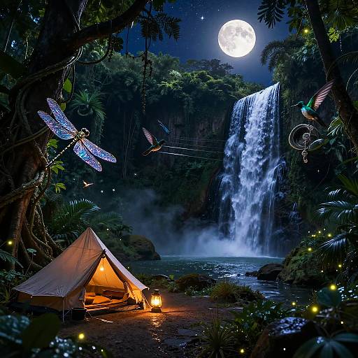 Mythical Tropical Nightscape Camp