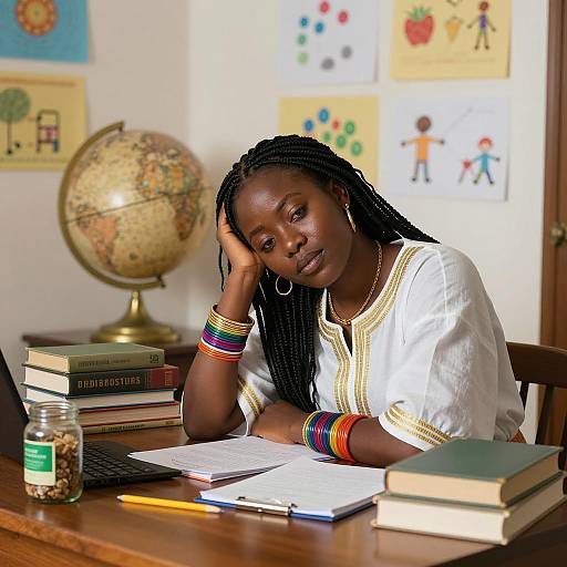 Elegant African Woman in Artistic Setting