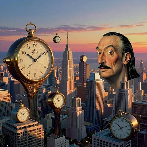 Surreal Futuristic Cityscape at Dusk