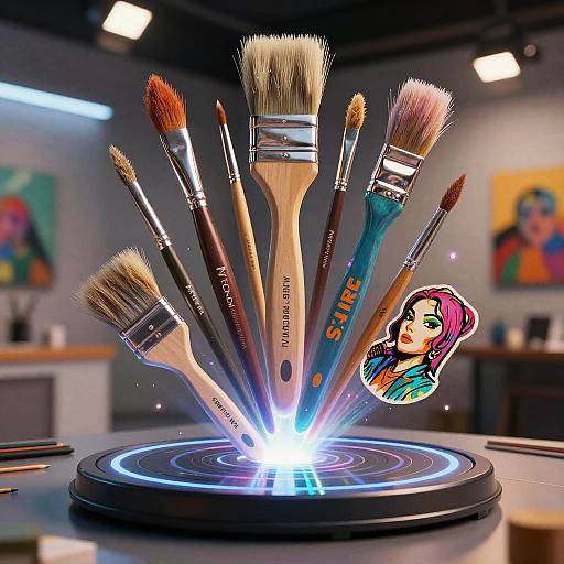 Holographic 3D Art Style Blender