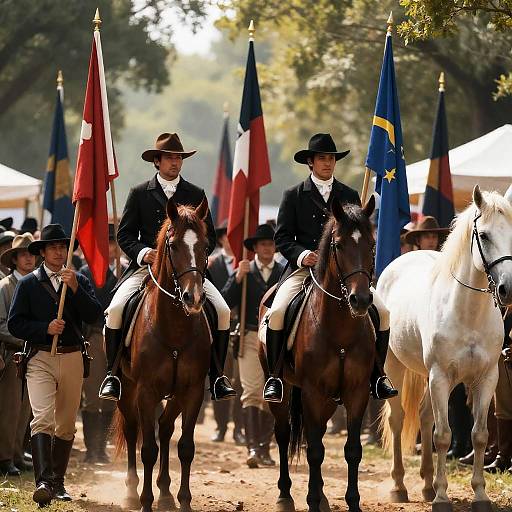 Historic Scene with Men on Horses