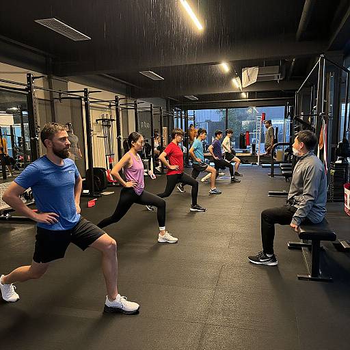 Diverse Athletes Training in Neon Gym