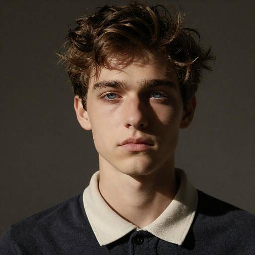 Portrait of Young Man with Tousled Hair