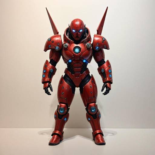 Dramatic Demon Warrior in Futuristic City Dramatic Demon Warrior in Futuristic City