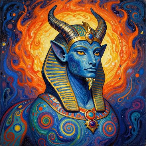 Neo-Impressionist Mythical Sphinx Artwork