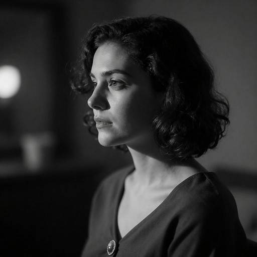 Cinematic Noir Portrait with Brooch