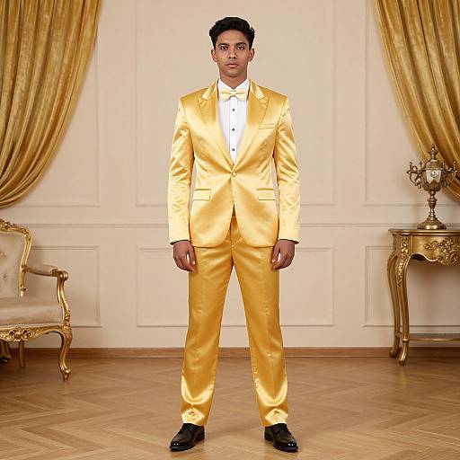 Man in Golden Dress Costume