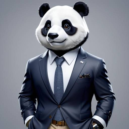 Professional Panda in Business Casual Attire