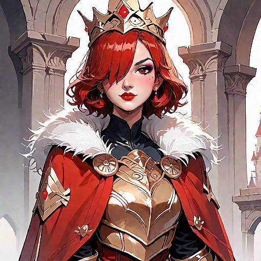Warrior with Red Hair in Castle