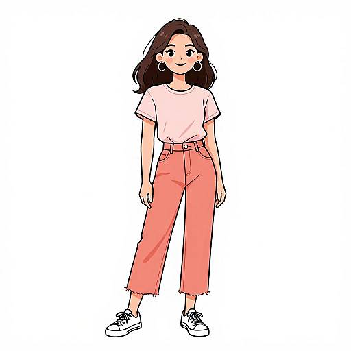 Smiling Woman in Casual Streetwear