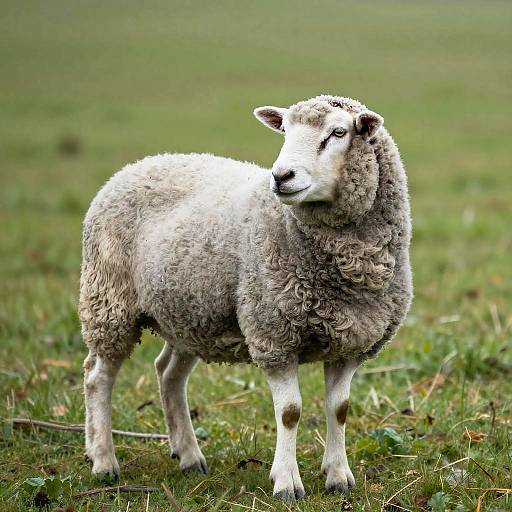 Realistic Silver Wool Sheep Portrait