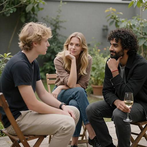Casual Garden Conversation with Friends