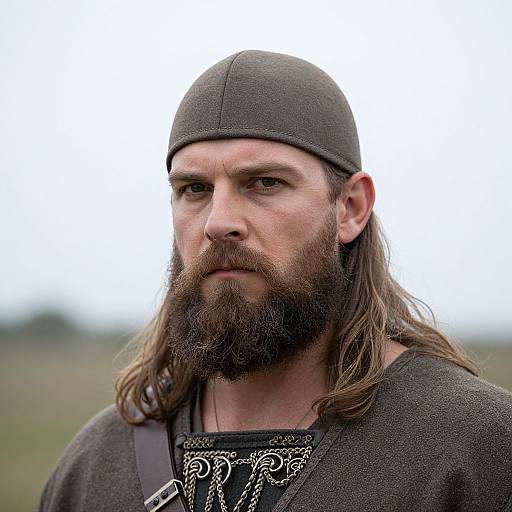 Close-Up of Bearded Barbarian Man