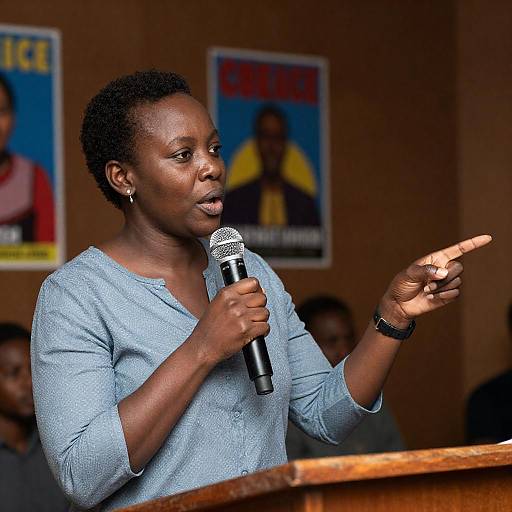 Woman Speaking at Podium