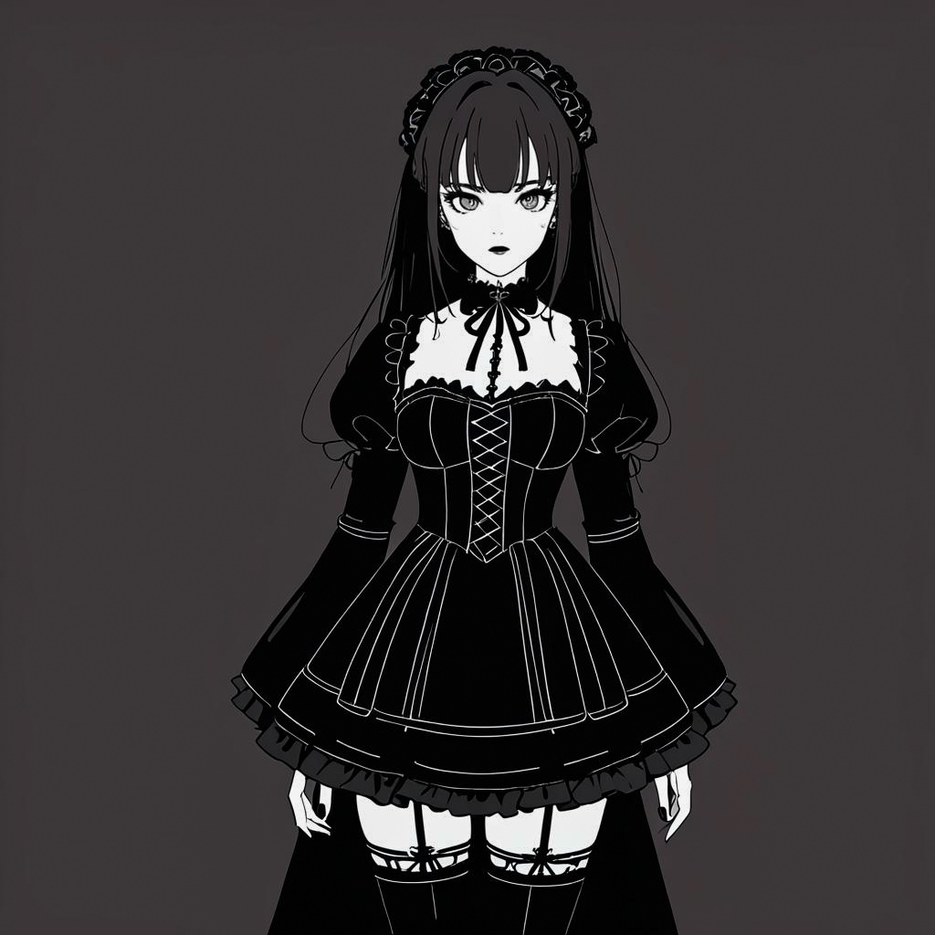 Confident Gothic Lolita with Dramatic Flair