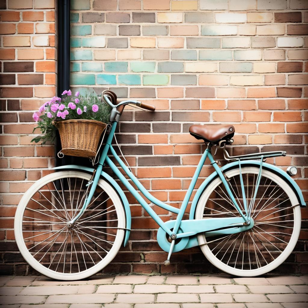 Vintage Bicycle Against Brick Wall Aesthetic