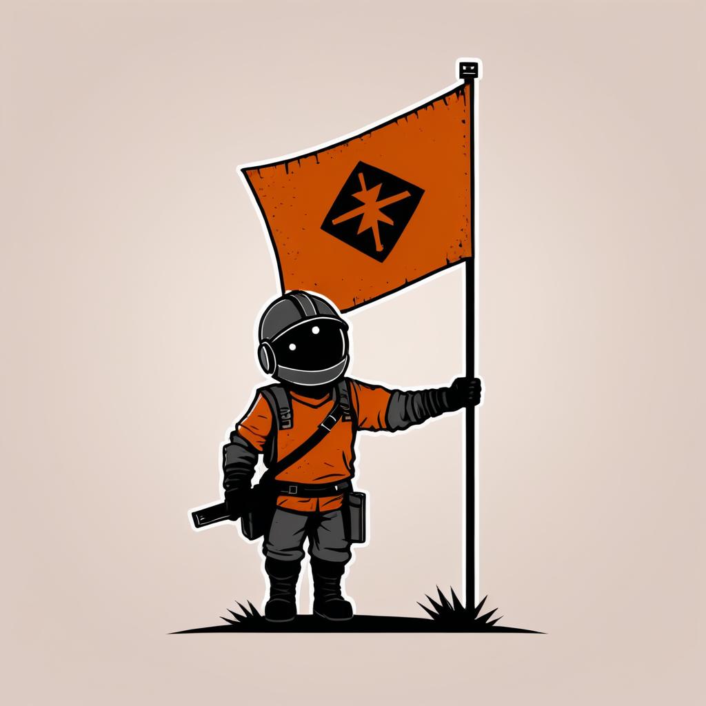 Minimalistic Rust Character Banner Design