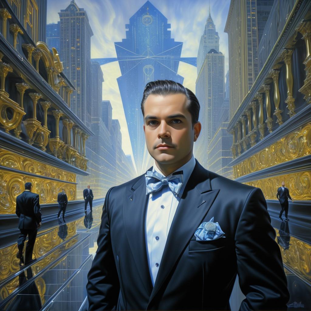 Futuristic Businessman in Pop Surrealism