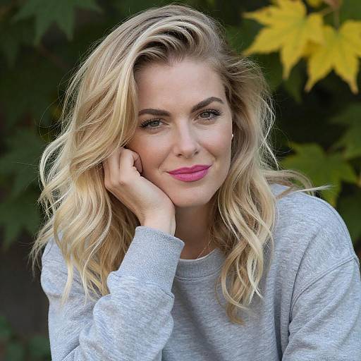 Relaxed Blonde Woman in Nature