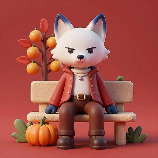 Serious Stylized Fox in Vintage Jacket