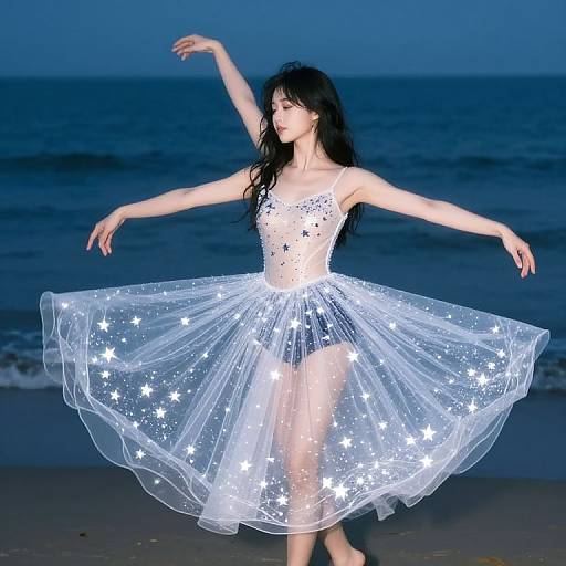 Starry Skirt Dance in Harsh Flash