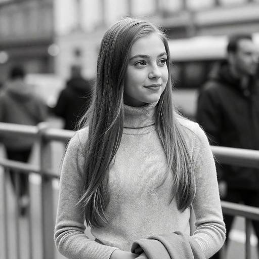 Elegant Black-and-White Portrait of a Woman
