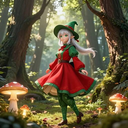 Enchanting Elf in Magical Forest