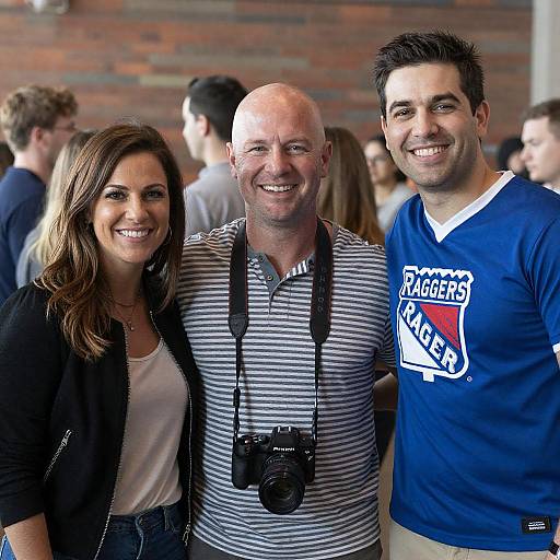Smiling Group with Camera at Center