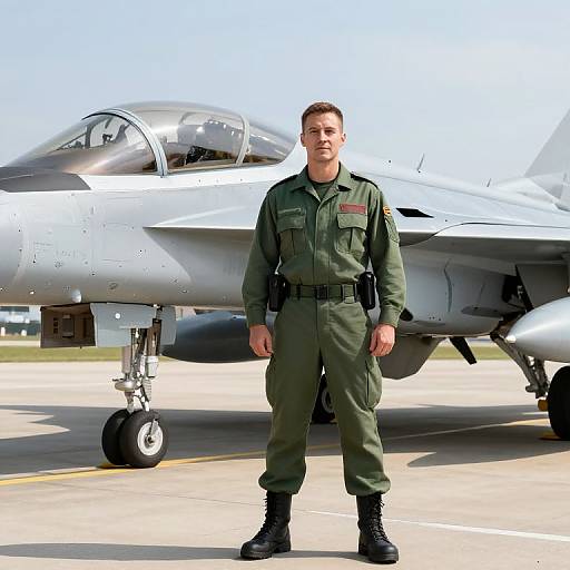 Top Gun Fighter in Green Uniform