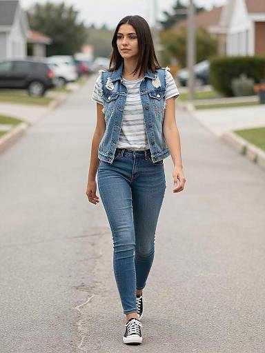 Casual Denim Street Fashion Walk