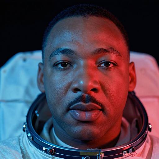 Extreme Close-Up of Martin Luther King Jr. as Astronaut