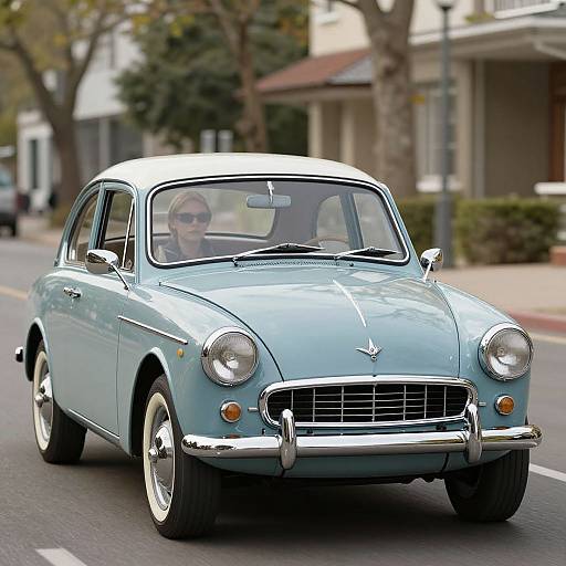 Vintage MG Midget with Woman