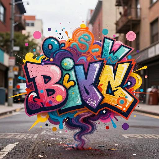 Colorful Graffiti Tags Explosion