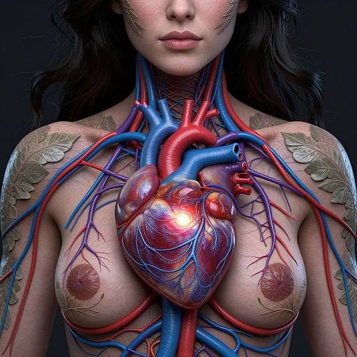 Intricate Anatomical Heart Art