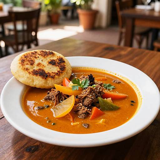 Artful Venezuelan Soup with Arepas