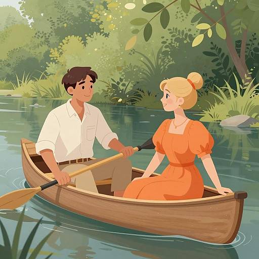 Serene Canoe Adventure of a Couple