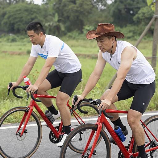 Cycling Duo on a Scenic Road