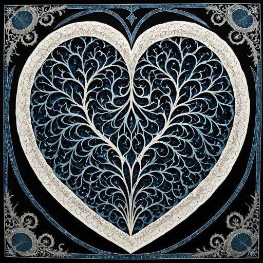 Intricate Heart-Shaped Parchment Art