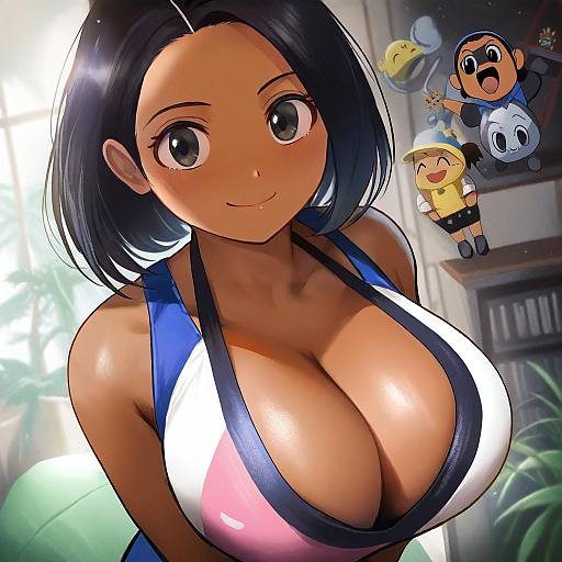 Illustration of Arung samudra (cessa), ombok diving and delivery services in the style of Kanapy