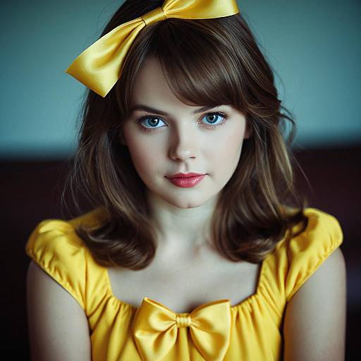 Charming Girl in Yellow Dress Portrait