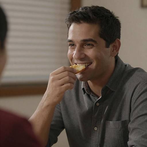 Joyful Man Enjoying a Meal